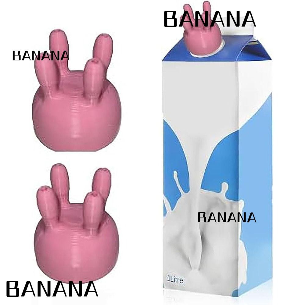 Banana1 Cow Uder Milk Carton Cap, หมวกนมเทแบบใช้ซ้ําได้, ของขวัญ Milking|อุปกรณ์ครัวตลก ฝาปิดเหยือกนม