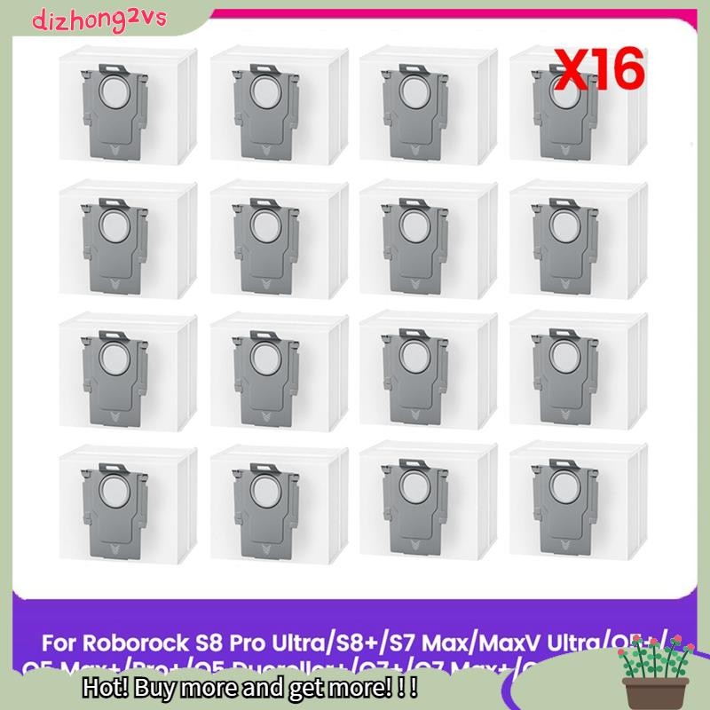 [dizhong2vs]ถุงเก็บฝุ่น 16 ชิ้นสําหรับ S8 Pro Ultra/S8+/S7 Max/MaxV Ultra/Q5+/Q5 Max+/Q5 DuoRoller+/