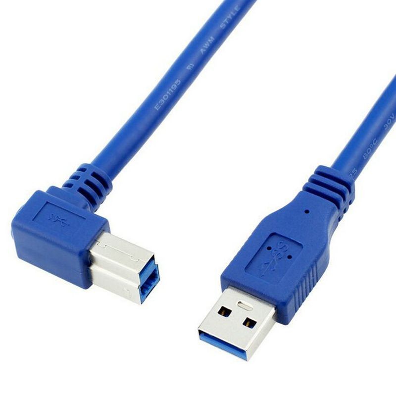 USB 3.0 A ชาย B ชาย 90 องศามุมขวาเครื่องพิมพ์สาย USB3.0 ชาย USB Type B ชายสาย 0.3 m/0.6 m/1 m/1.8 m/
