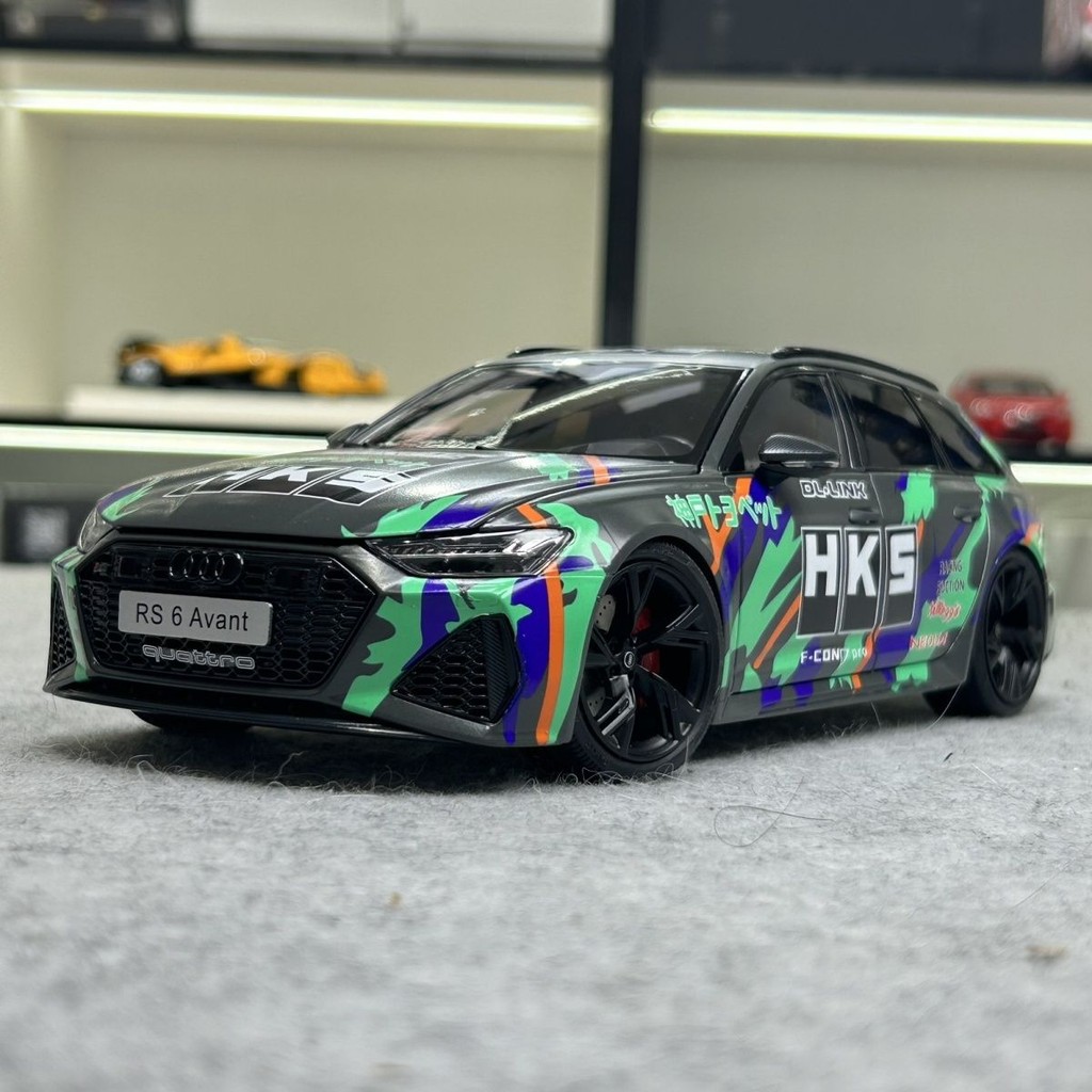 ข้อเสนอพิเศษ Kilo Works 1: 18 Audi RS6 C8 HKS Coating Alloy Full Driving Model พร้อมการ์ดคอลเลกชัน