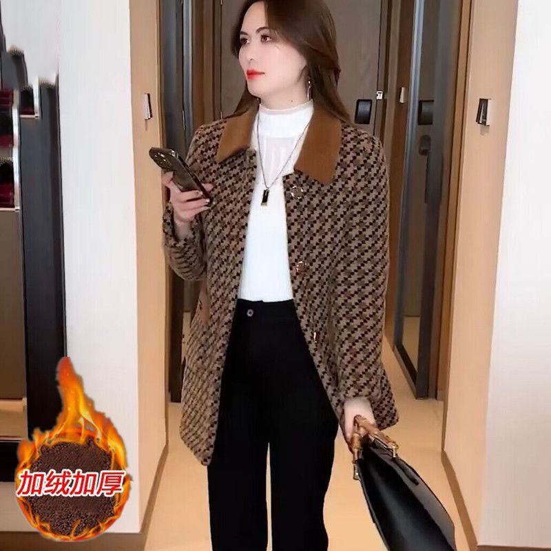 ใหม่กลางอายุผู้สูงอายุผู้หญิงสวมใส่ด้านนอกกลางแม่ฤดูใบไม้ร่วงฤดูหนาวเสื้อผ้ากลางle
