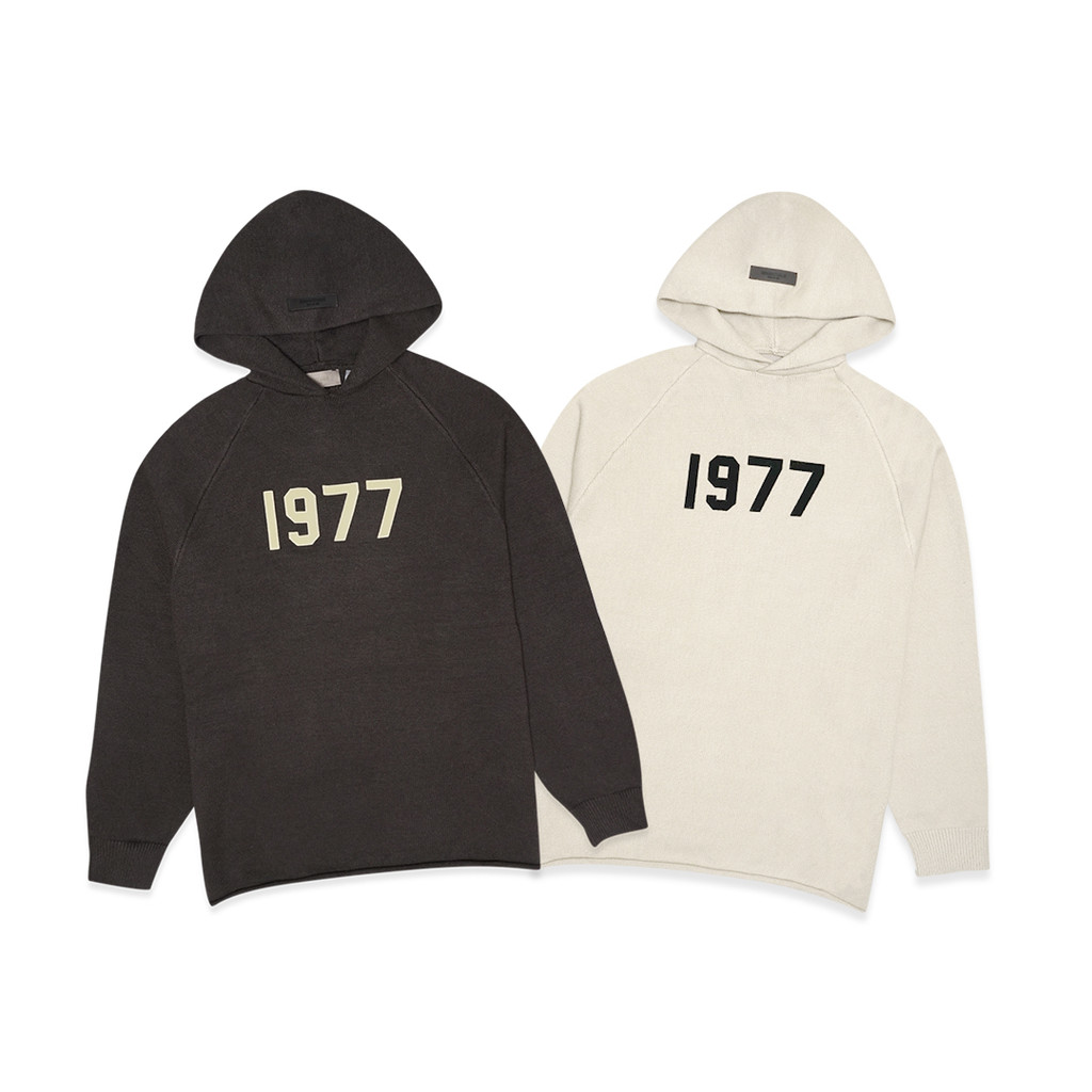 FOG Essentials 1977 เสื้อฮู้ดถักขอบดิบ