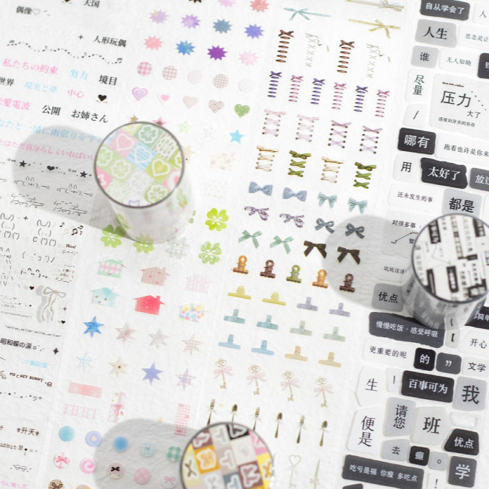 ไดลี่|Day Window PET Tape สไตล์เกาหลี ins Bow สติกเกอร์คู่มือ diy Cuckoo การ์ดสติกเกอร์ตกแต่งคู่มือสติกเกอร์เทป