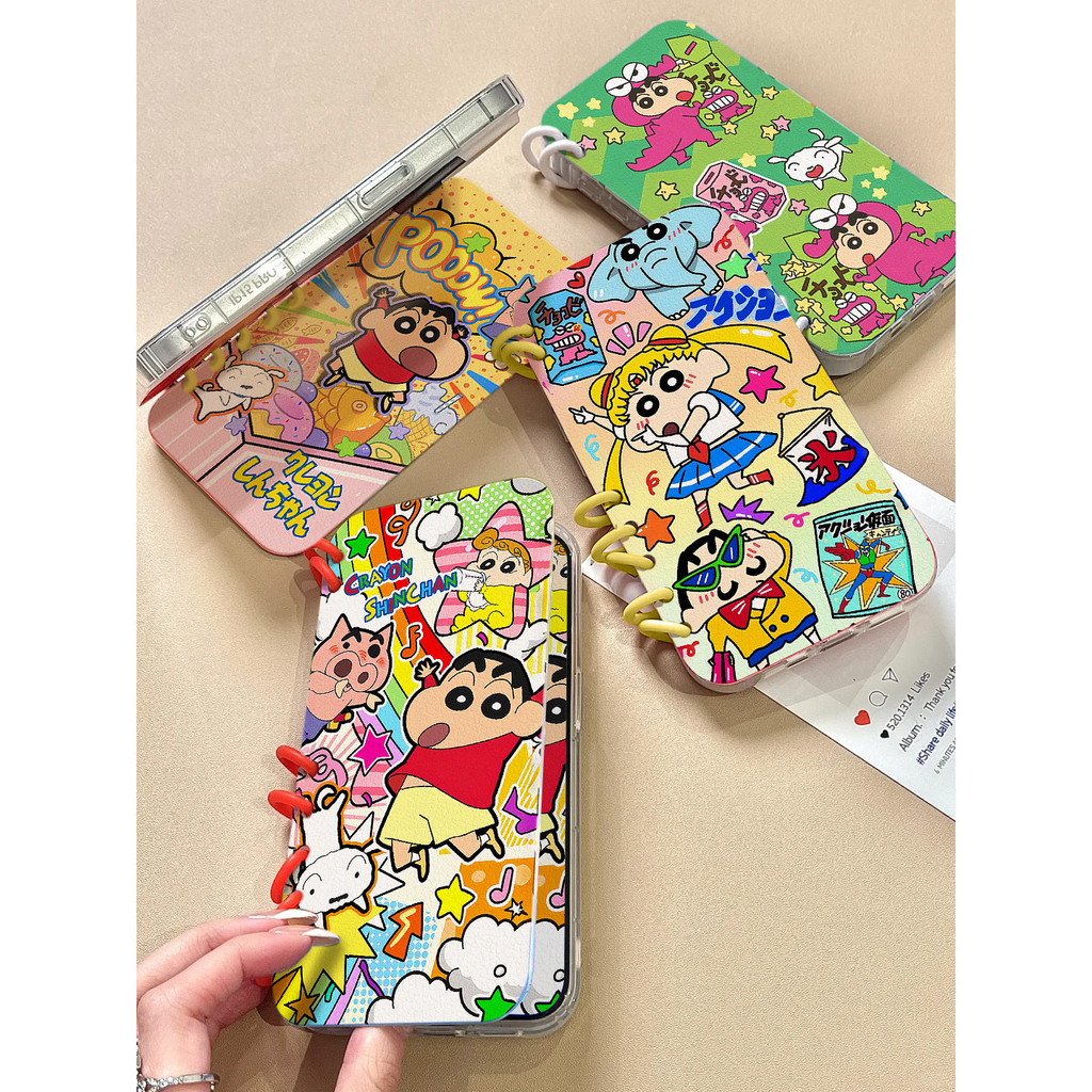 เคสโทรศัพท์แบบพลิกได้เหมาะสําหรับ iPhone16/15promax Apple 14/13/12 Flip Type 11 การ์ตูน Shin-Chan RSBC
