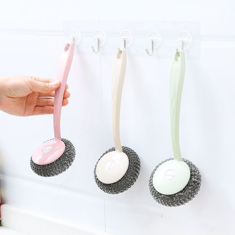 Featured แปรงหม้อด้ามยาว แปรงหม้อลูกเหล็ก แปรงล้างจาน แปรงทำความสะอาดห้องครัวมัลติฟังก์ชั่น - รูปที่ 7