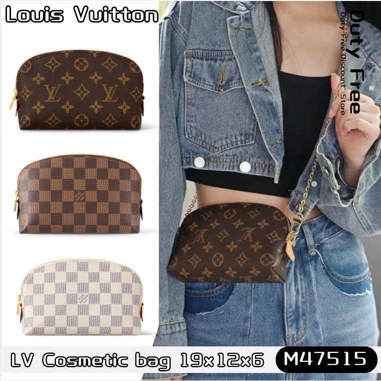 LV Louis Vuitton PM cosmetic bag หลุยส์วิตตองกระเป๋าเครื่องสำอางสุภาพสตรี/คลัทช์ M47515