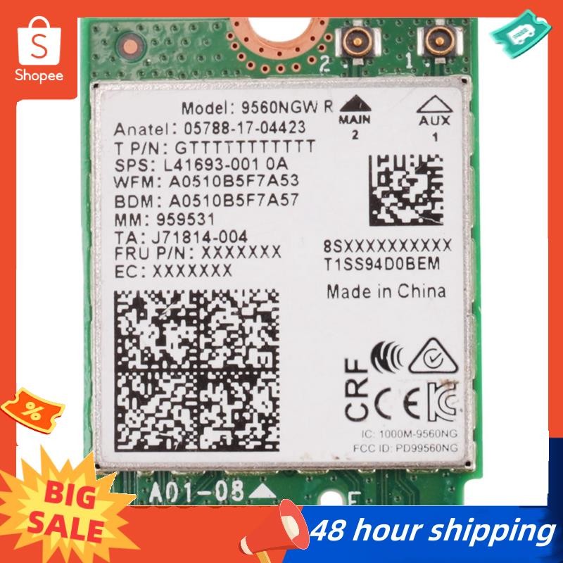 พร้อมสต็อก 1730Mbps สําหรับ Dual Band ไร้สาย AC 9560 ชุดเดสก์ท็อปบลูทูธ 5.0 802.11Ac M.2 CNVI 9560NG