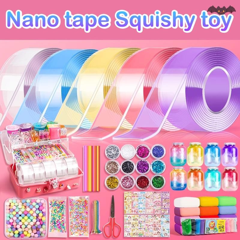 [PE] DIY Craft Pinch Making Blowable Bubble Tape Non-marking กาวสองหน้าสีแบบใช้ซ้ําได้เทปสูง TH