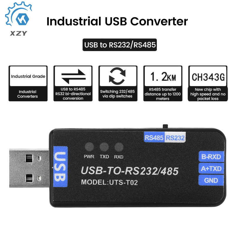 โมดูลสื่อสาร USB เป็น RS485/RS232 โมดูลการสื่อสาร Serial