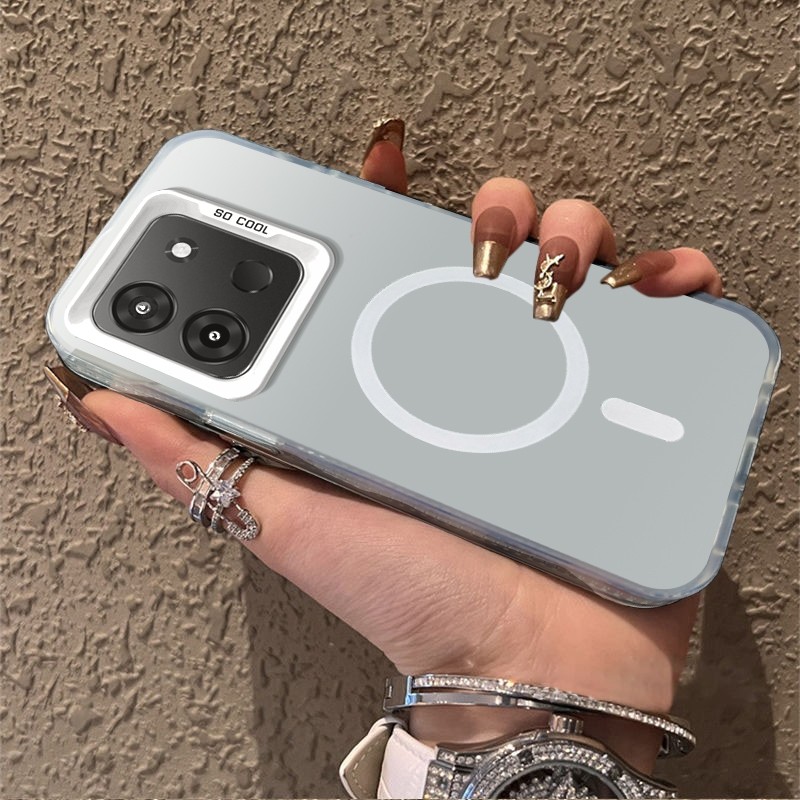 ปลอก infinix smart 7 tecno go 2023 5g เคสโทรศัพท์ Hard Case เคสโทรศัพท์ TPU เคสกันกระแทกแบบแข็ง ดีไซน์ใหม่ Aesthetics ไร้สายแม่เหล็ก CYBSWX01 - รูปที่ 2