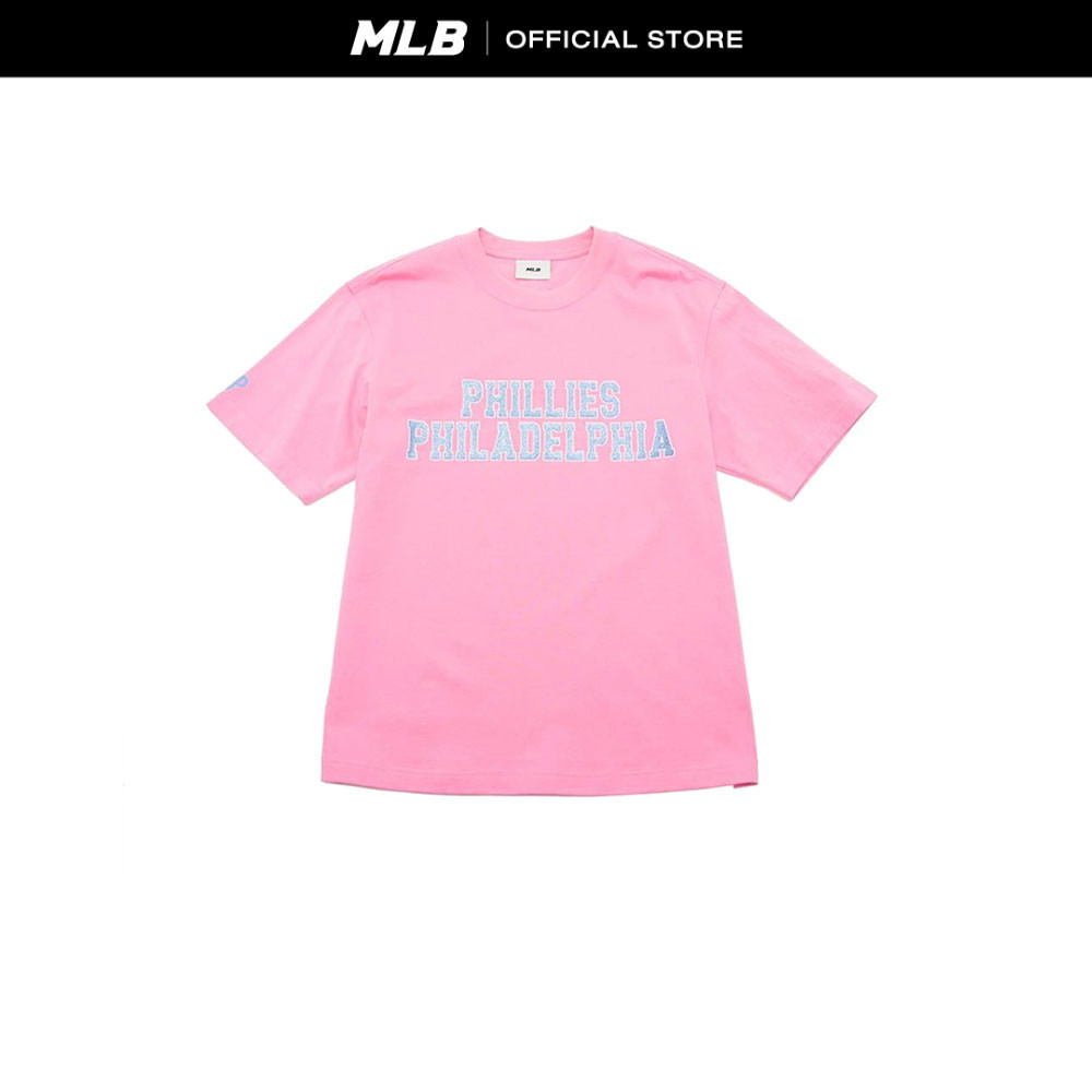 MLB เสื้อยืด Unisex Varsity รุ่น 3ATSV0643 10PKN สีชมพูอ่อน