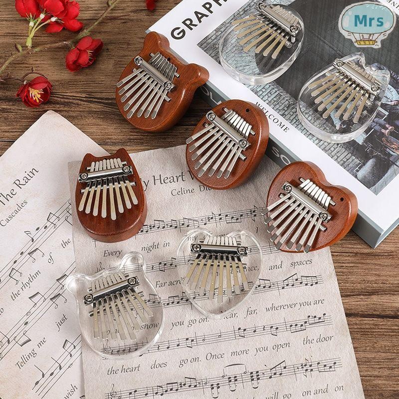 [MR] 8 Key Kalimba Thumb เปียโนของขวัญสําหรับเด็กเริ่มต้นคนรักเพลงผู้เล่น,เครื่องมือน่ารักจี้พวงกุญแจอุปกรณ์เสริม TH