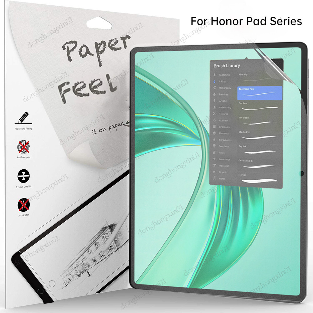 กระดาษรู้สึกป้องกันหน้าจอสําหรับ Honor Pad X8a กรณี 2024 NDL-W09 11 "Pad 9 12.1 2023Pad8 12 V8 Pro X9 X8 Pro 11.5 X8 Lite Matte ภาพวาดเหมือนเขียนกระดาษ