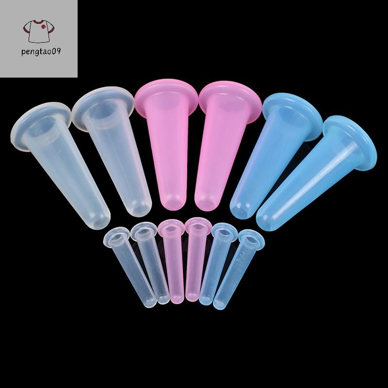 Pengtao09 4x กระป๋องป้องสูญญากาศซิลิโคนสําหรับใบหน้านวดคอป้องกันเซลลูไลท์ถ้วยดูดใหม่