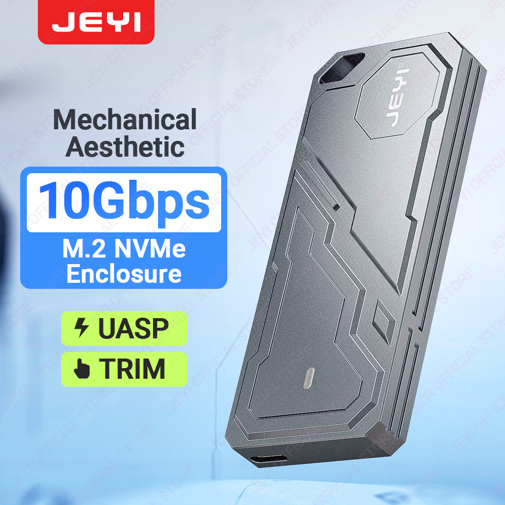 Jeyi M.2 SSD Enclosure RTL9210 NVMe กล่องมือถือ USB3.2 10G Type-c SSD กรณี AII AIuminum SheII สนับสนุน UASP Trim สําหรับ 2280 M-key PCle SSD