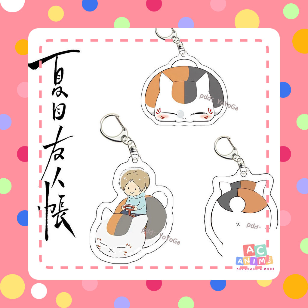 Nyanko Sensei พวงกุญแจผู้หญิงอะคริลิค Kawaii Man Key Chain