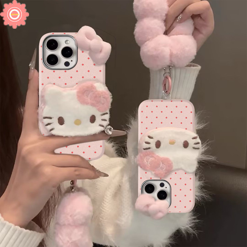 Creative Wave Point การ์ตูนน่ารักแมวสําหรับ IPhone 13 16 15 11 14 12 Pro Max 16 15 14 Plus XR 16 Pro Max XS X Max สร้อยข้อมือน่ารักผิวรู้สึกหนังกรอบโลหะกรณีเนื้อ