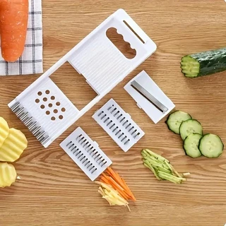 Tesco เครื่องขูดผักและผลไม้ 5 in 1, ชุดเครื่องมือตัดผักและผลไม้,ที่ขูด, สไลด์ ผักผลไม้ ที่ขูดมะละกอ ที่สไลด์ผัก