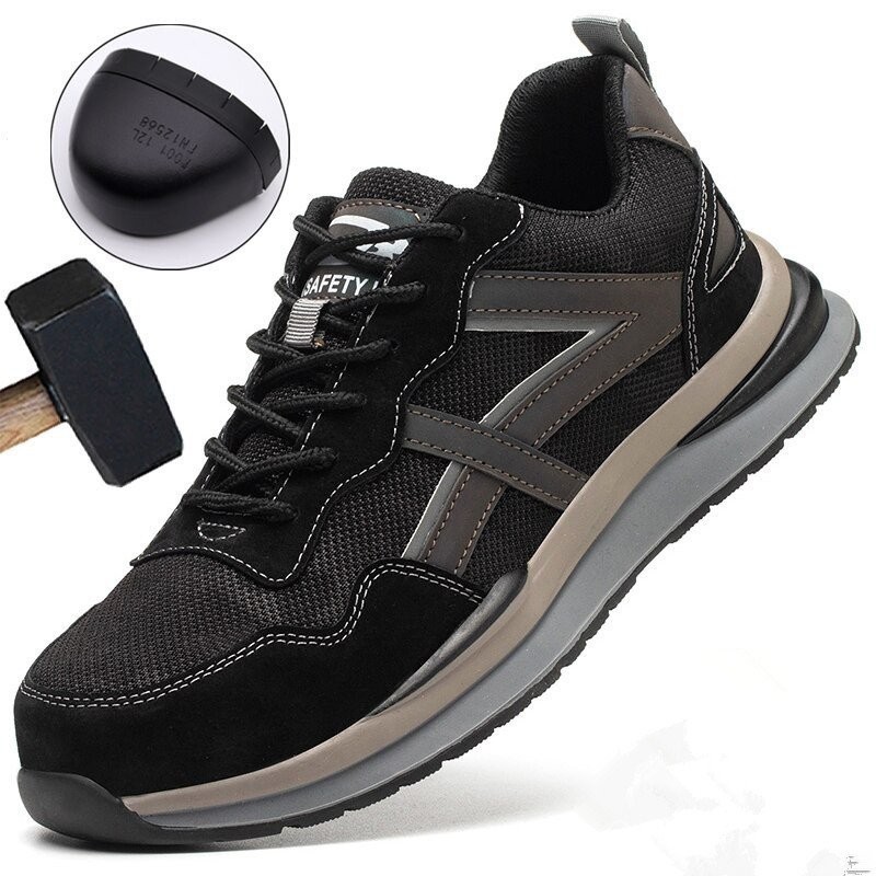 Men STEEL TOE SAFETY reflective BOOTS ojht