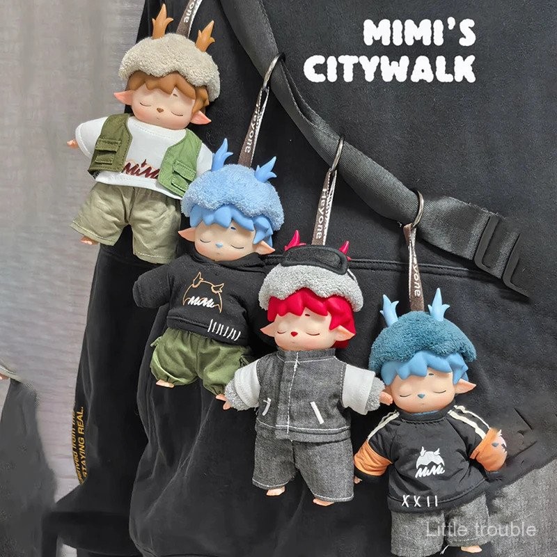 Mimi's City Walk ไวนิล Series blind BOX Tide Play น่ารัก Mimi ตุ๊กตาไวนิล Kawaii ตุ๊กตากระเป๋าจี้ของ