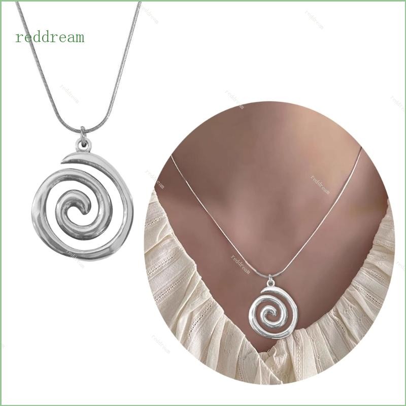 Fashionable Swirl Pendant Necklace Adjustable Length Neckchain Elegant Accessory