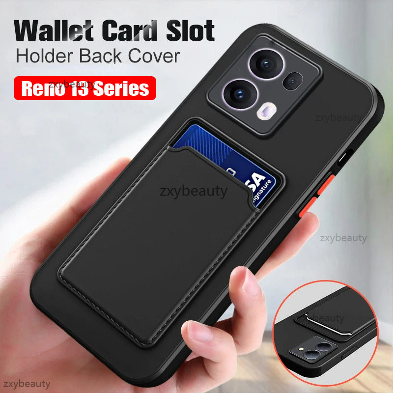 ปลอกสําหรับ OPPO Reno 13 Pro 13F 5G 2024 เคสโทรศัพท์ช่องเสียบการ์ดกระเป๋าสตางค์สแควร์สําหรับ Reno13 13Pro Reno13Pro Reno13F ซิลิโคนอ่อนนุ่มกลับกรณี
