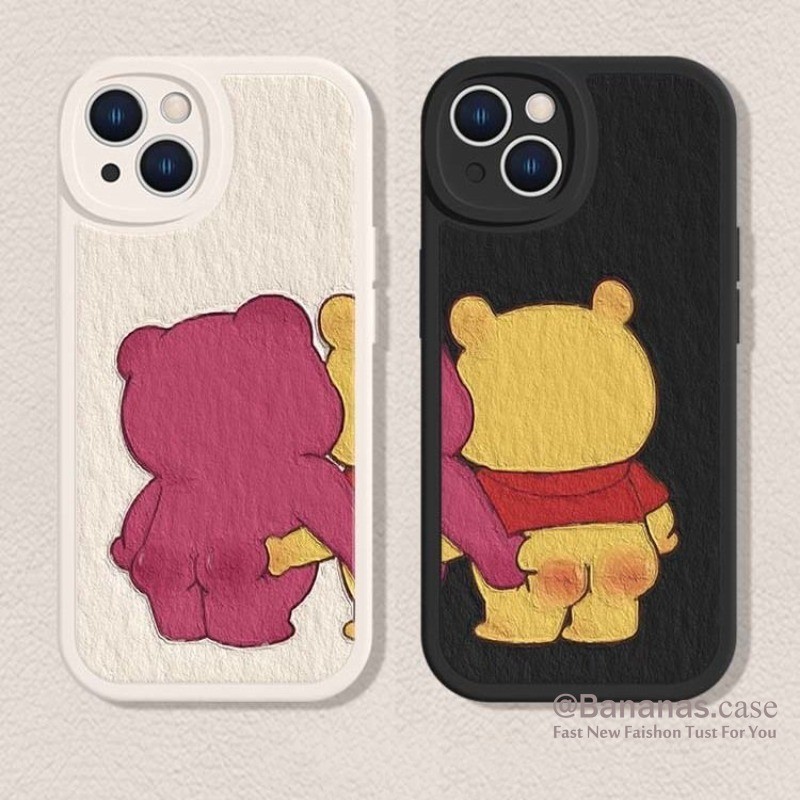 Iphone 16 15 14 13 12 11 Pro Max X Xr Xs Max 7 8 Plus SE2020 เคสโทรศัพท์การ์ตูนสนุกสตรอเบอร์รี่หมี Chan คู่ตลกปกอ่อน