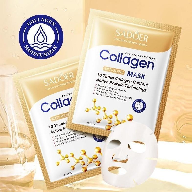 Beauty หน้ากากเซรั่มบำรุงผิว 25g มาสก์คอลาเจนเติมความชุ่มชื้น SADOER มาส์กหน้า บำรุงผิวหน้าความงาม ราคา ถูกที่สุด ดีลบีเคเค