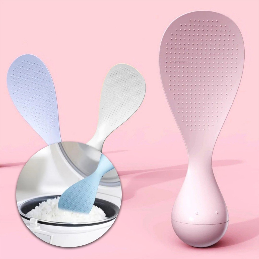 ทัพพีตักข้าวไม่ติด ช้อนล้มลุกพลาสติก ทนความร้อนได้ดี ล้มลุก ตั้งเองได้ - รูปที่ 3