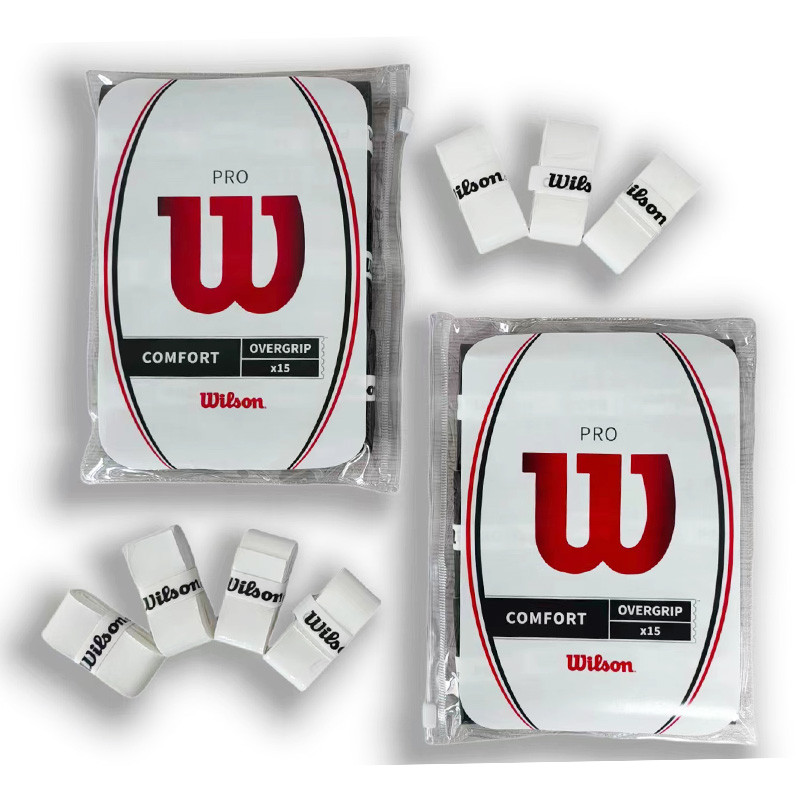 Wilson ไม้เทนนิส Overgrip 15 ชิ้น ซับเหงื่อ ด้ามจับ PU สําหรับแบดมินตัน Padel Racket