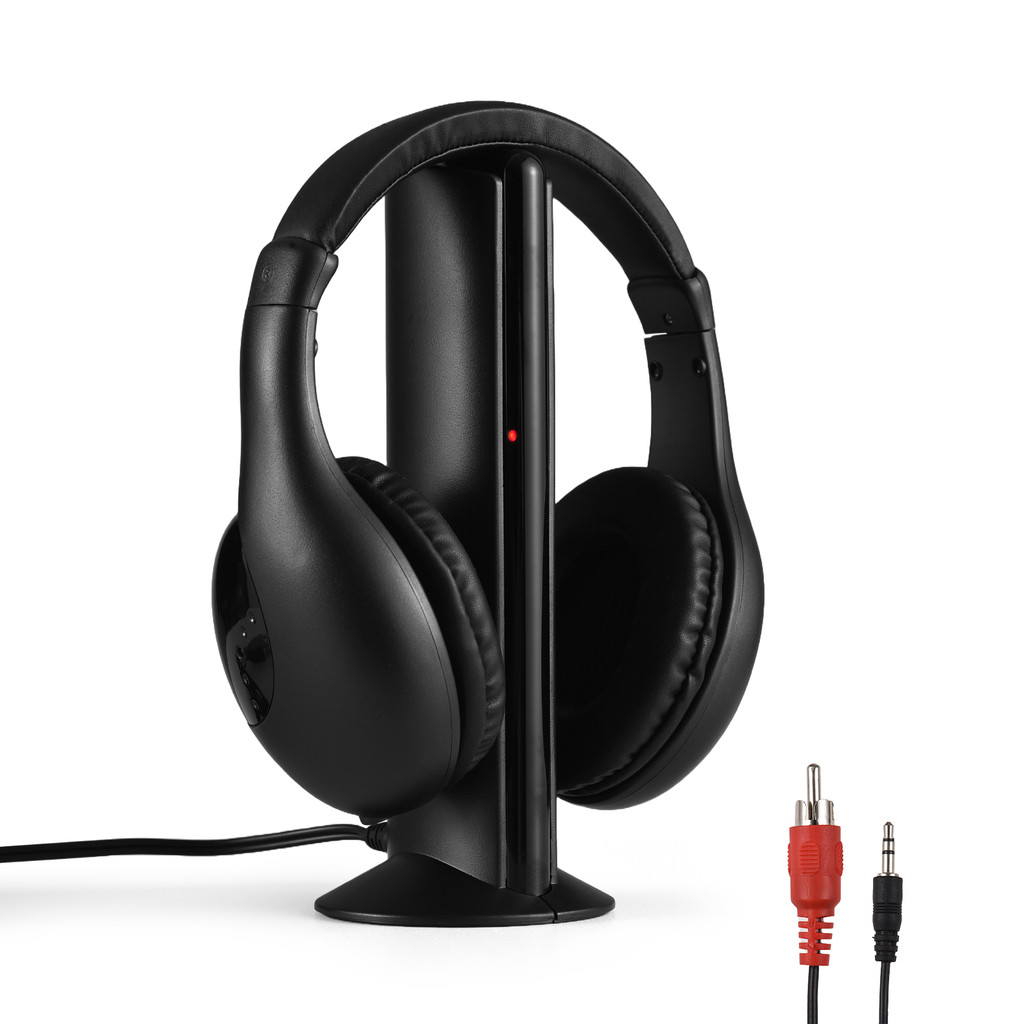 Fast Ship หูฟังไร้สายสําหรับนาฬิกาทีวีพร้อมเครื่องส่งสัญญาณและถอดรหัส 5 in 1 TV Over Ear ชุดหูฟัง 98