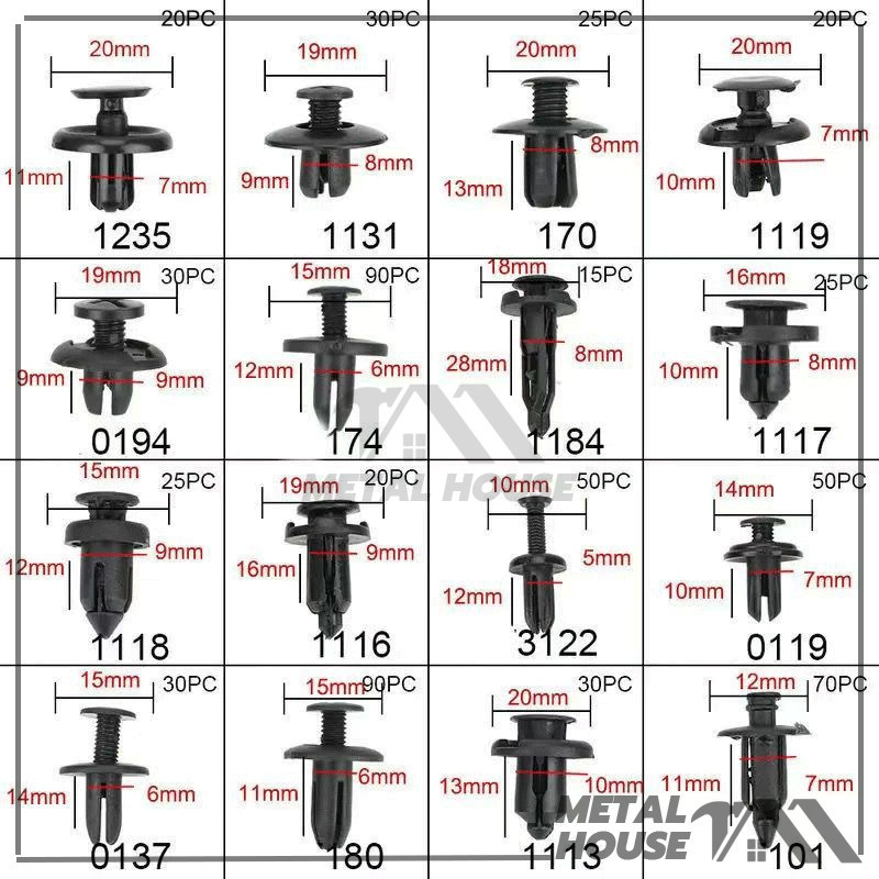 หมุดพลาสติกรถยนต์ 620PCS กิ๊บล็อครถยนต์หมุดยึดพลาสติก หมุดกิ๊บล็อค สามารถใช้เป็นคลิปตกแต่ง คลิปกันชน และแผ่นกันโคลน ราคา ถูกที่สุด ดีลบีเคเค แกลเลอรีภาพที่ 9