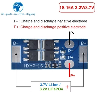 BMS 1S 12A 16A 24A 3.2V LiFePO4 / 3.7V แบตเตอรี่ลิเธียมป้องกัน 18650 4.2V แรงดันไฟฟ้าการชาร์จ/วงจรสั้น
