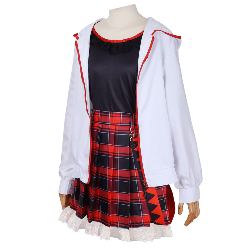 PJs K คอสเพลย์ชุดJKของHatsune MikuจากSEKAI COLORFUL STAGE พร้อมแว่นตาและกระโปรงสั้น