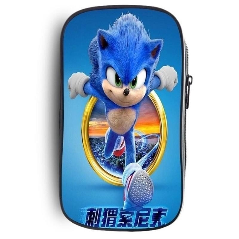 กระเป๋าดินสอ Sonic the Hedgehog สำหรับนักเรียน กระเป๋าเก็บเครื่องเขียนความจุขนาดใหญ่