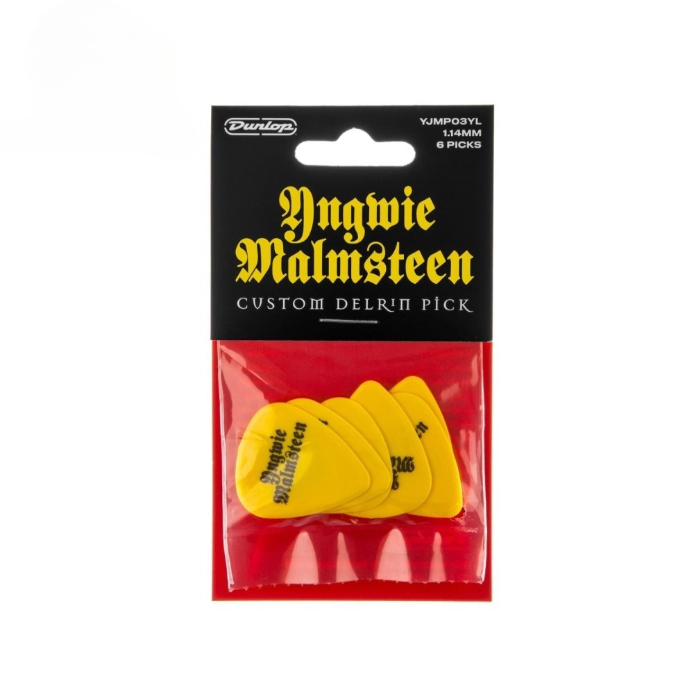 Dunlop YJMP03YL Yngwie Malmsteen Pick, สีเหลือง 1.14MM 6-Pack