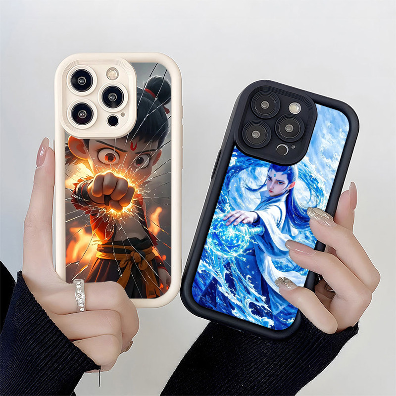 กรณี OPPO R11S R15 R15B Pro R15M R17 Reno 2 3 5G 5 5K 6 4G Reno6 7Z 8Z 8 การ์ตูนฝาครอบ Ne Zha กันกระ