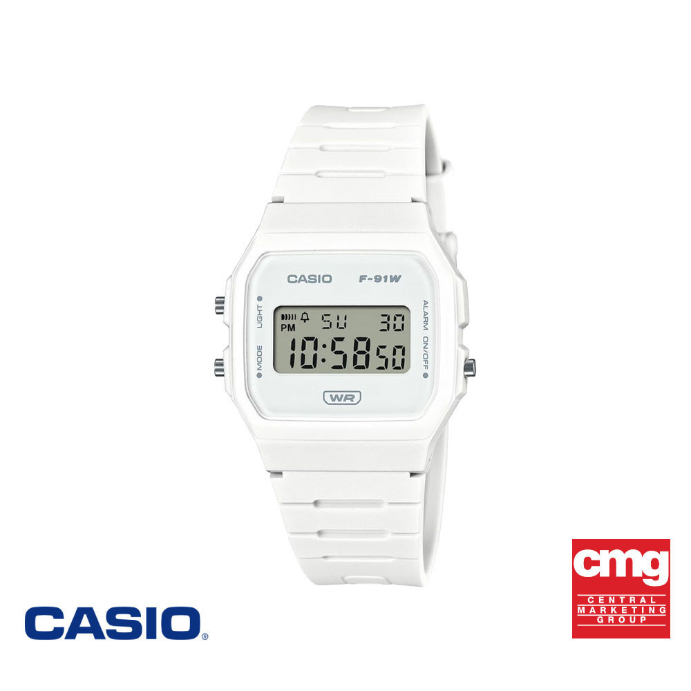 CASIO นาฬิกาข้อมือ CASIO รุ่น F-91WB-7ADF สายเรซิน สีขาว