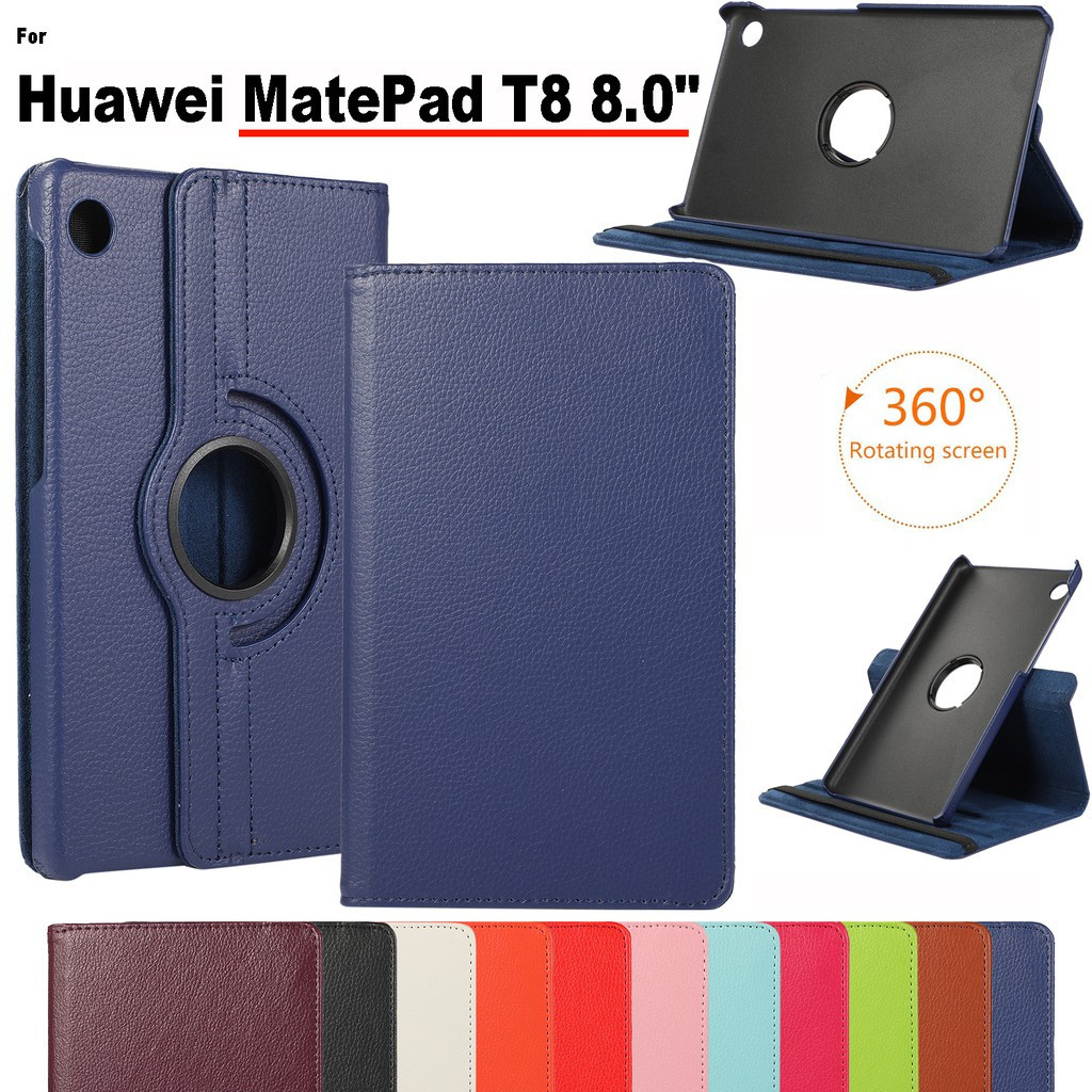 360 หมุนสําหรับ Huawei Matepad T8 8.0 นิ้วฝาครอบหนัง PU สําหรับ Huawei T 8 Kobe2-L03 KOBE2-L09