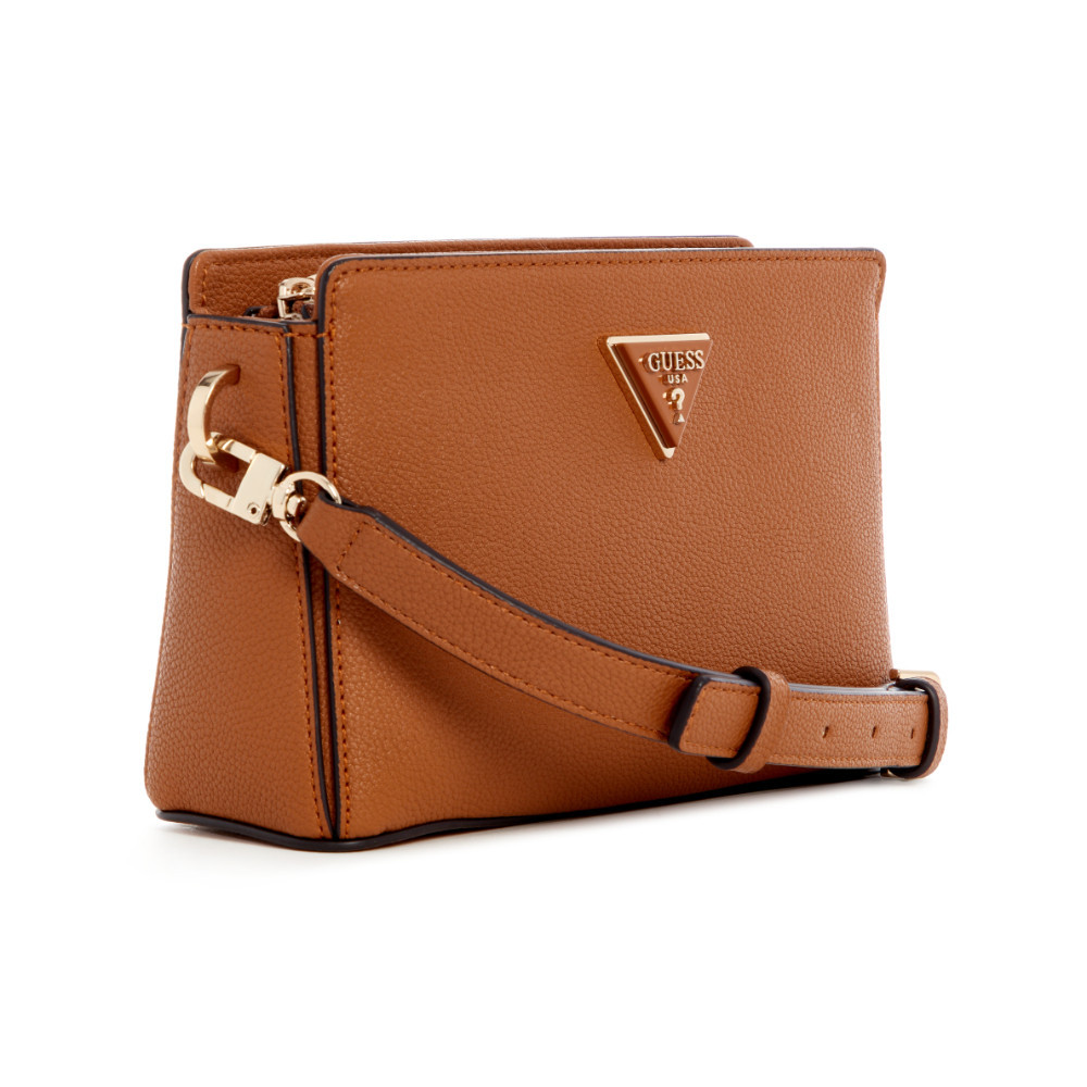 GUESS กระเป๋า รุ่น BG877812 MERIDIAN CROSSBODY TOP ZIP สีน้ำตาล