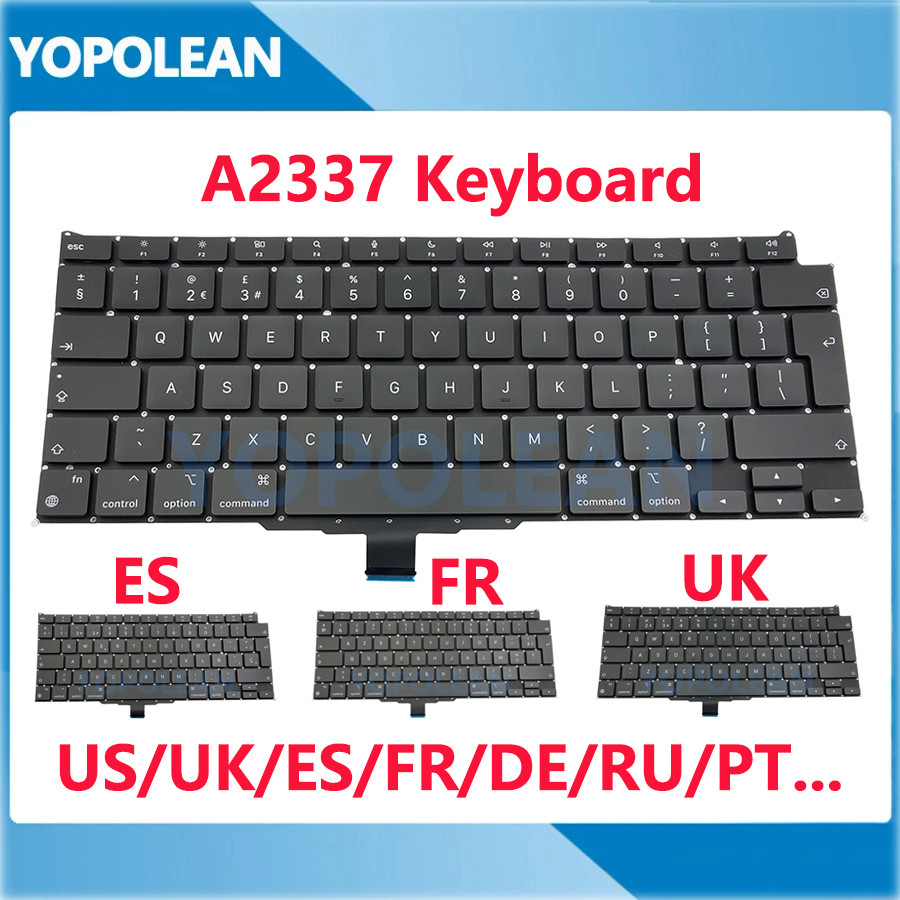 ใหม่ A2337 M1 แป้นพิมพ์สําหรับ Macbook Air 13 "A2337 แป้นพิมพ์เปลี่ยน US UK สเปน French Thailand 202