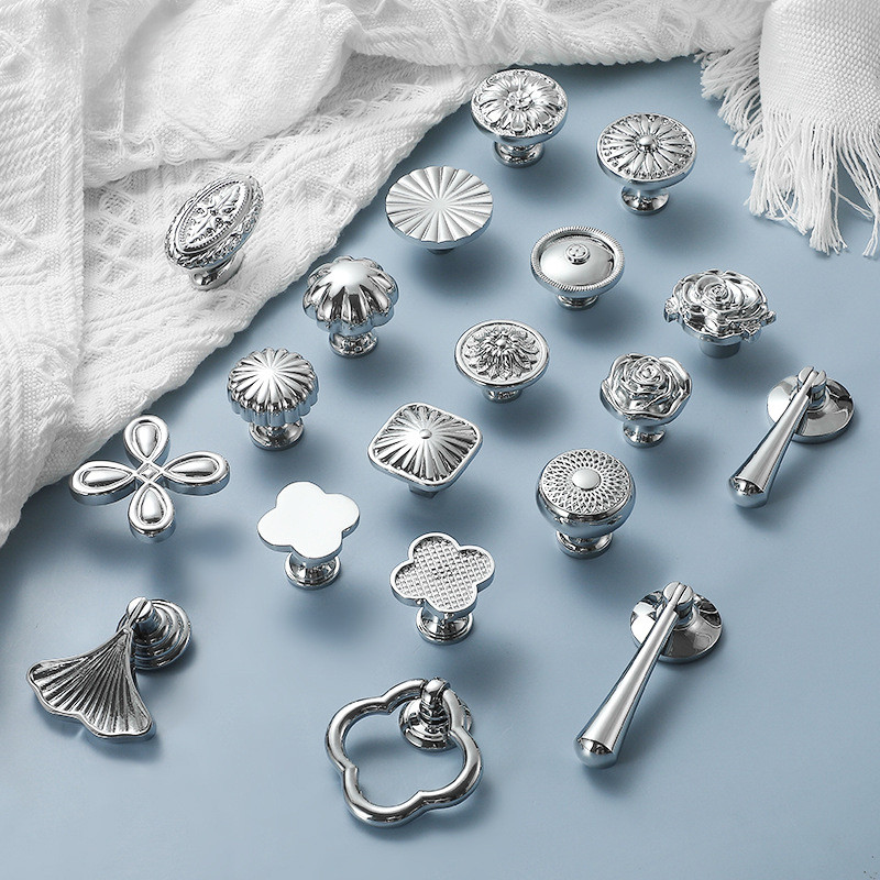 Chrome Rose-drawn คู่มือตู้เสื้อผ้า Handle Bright Silver ทองเหลืองตู้ Handle Creative ฟักทอง SINGLE Hole ลิ้นชัก Handle