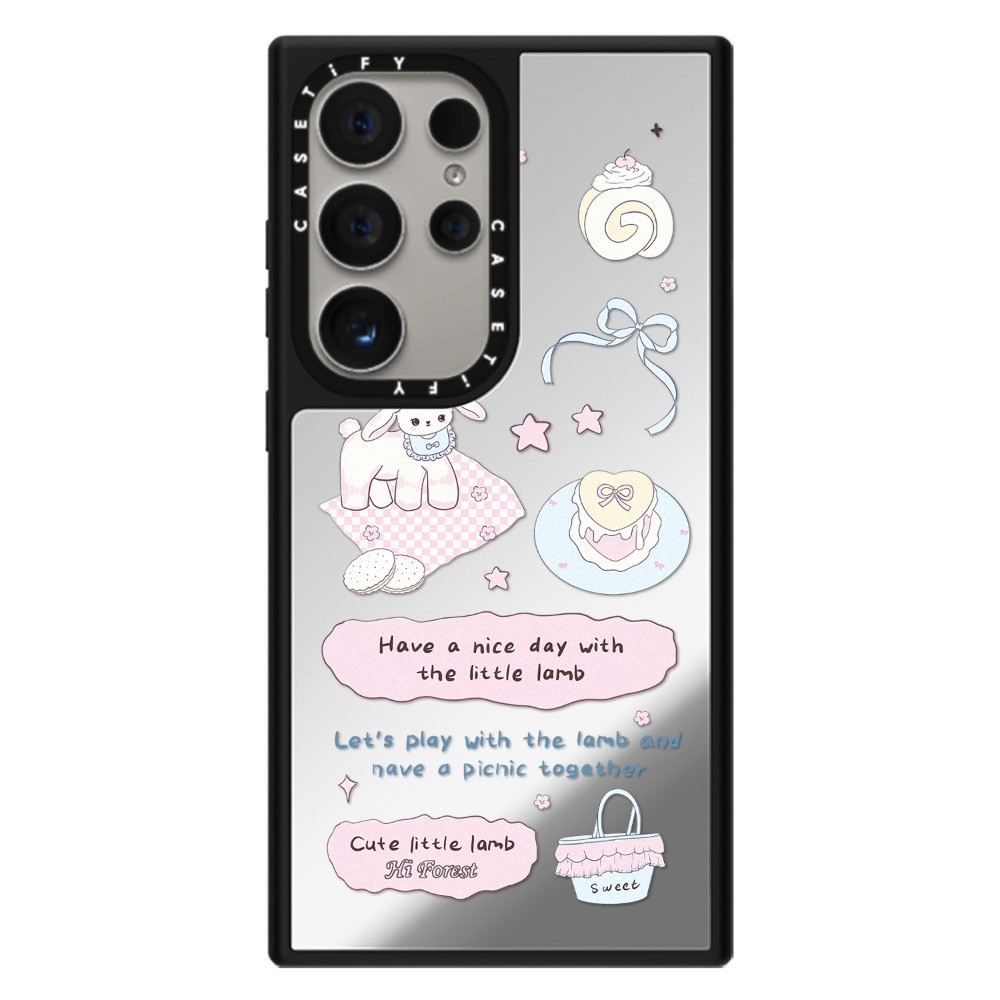 Forest Morning Post Bowknot Mirror Case สําหรับ Samsung S25 24 23 UItra S25 24 23 Plus กันกระแทกป้องกัน Hard Casing - รูปที่ 7