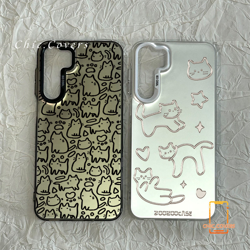 สำหรับ Samsung A54 A55 A23 A05s A02s A15 A25 A12 A03 A02s A05 A06 A14 M12 A30s ลูกแมวเต็มจอภาพโทรศัพท์ซัมซุง A04s A50 A5