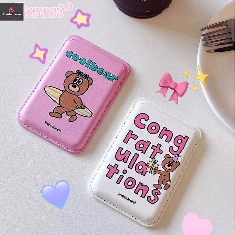 COD Wallet Magnetic Card Holder Anime Cute Magnet Back Sticker Card Sleeve For Universal Card Sleeve ใหม่
