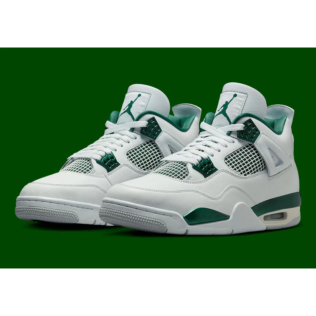ใหม่ Nike Air Jordan 4 Retro Oxidized สีเขียว FQ8138-103 บุรุษ GS รองเท้าใหม่