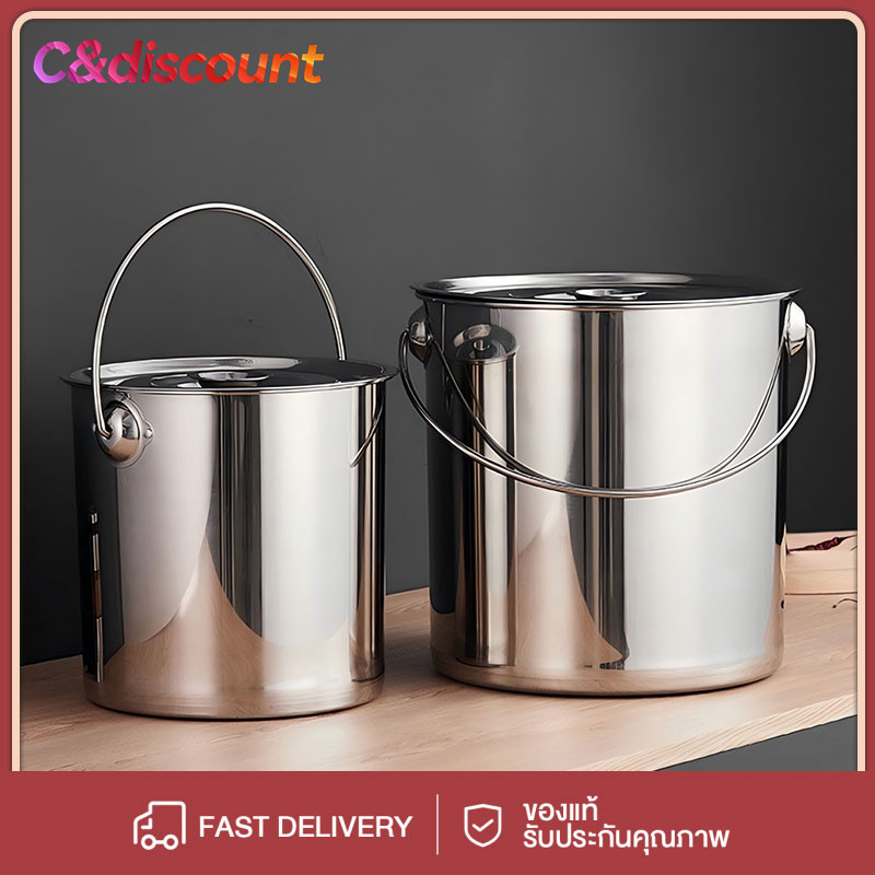 CDiscount 20/25/30cm หม้อสแตนเลสคุณภาพสูง หม้อต้มสตูว์ทรงสูง หม้อทำอาหารขนาดใหญ่ ทนทาน ใช้งานง่าย สำหรับร้านอาหารและครัว