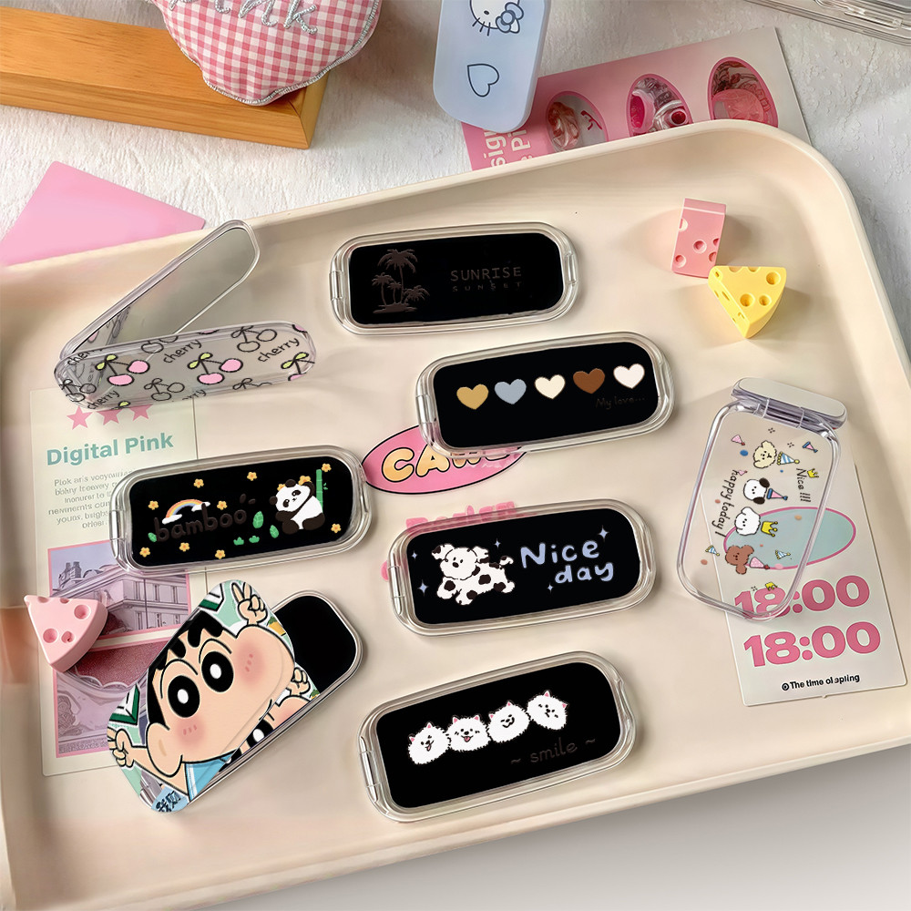 การ์ตูนน่ารัก ขาตั้งโทรศัพท์มือถือ กระจกพับได้ พับได้ สากล / แบบพกพา ที่มองไม่เห็น ที่วางโทรศัพท์ตั้งโต๊ะ  Stand Holder - รูปที่ 4