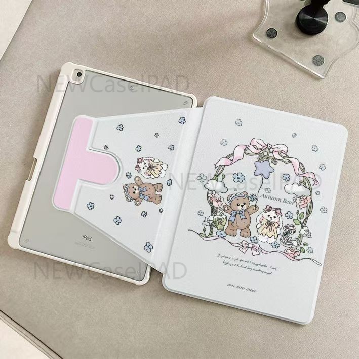 【720°เคสหมุนได้ iPad 720° หมุนพลิกกรณีอะคริลิสําหรับiPad Air4/Air5 Pro 11 "Gen 7/8/9 10.2" Gen 5/6 9