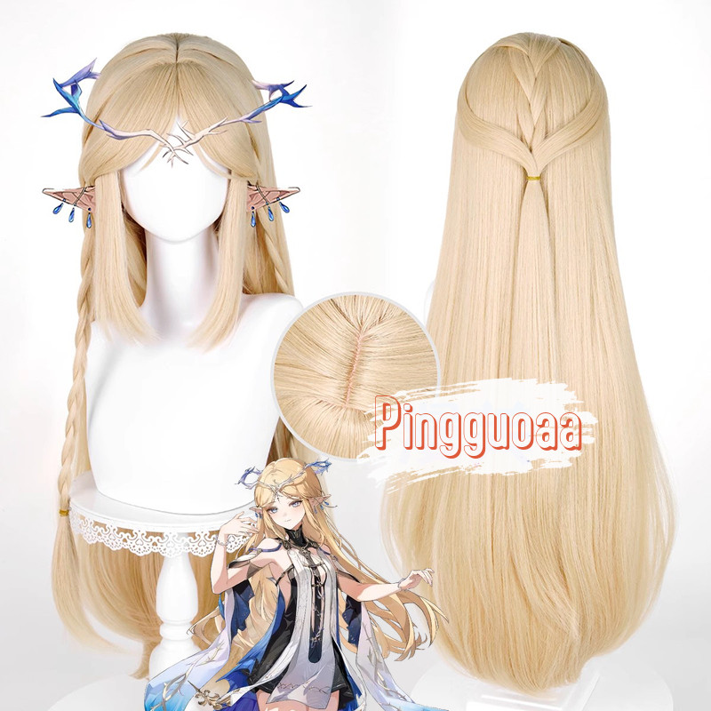 【Manmei】Wuthering Waves Cartethyia Cosplay Wig 90cm Long Heat Resistant Synthetic Hair